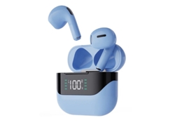 Auriculares Display Digital Estéreo Intra Yizhood True Wireless Bluetooth Azul
