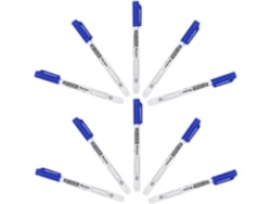 Pacote Com 10 Marcadores Para Quadro Branco, Ponta Fina De 0, 5 Mm, Tinta Azul Atóxica, Caneta Marcadora