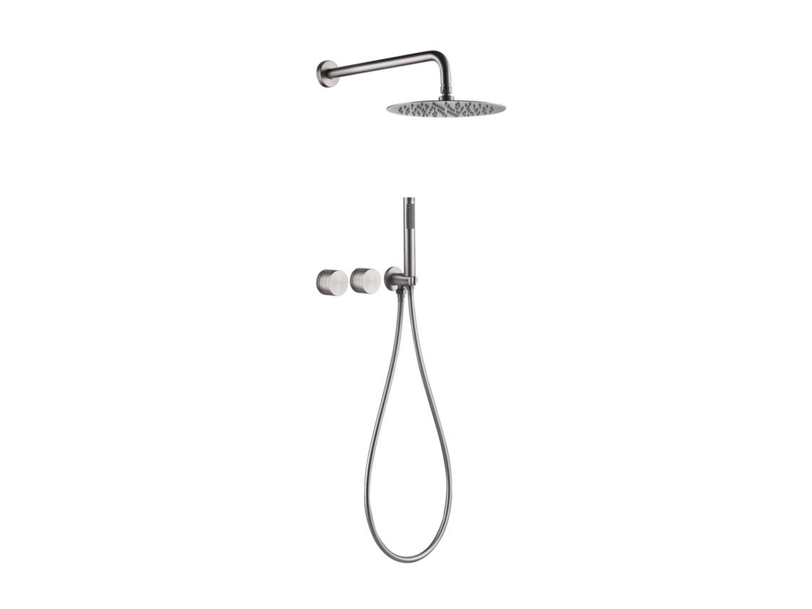 Composición De La Colección De Ducha Sc54 Brushed Nickel Brass Eas