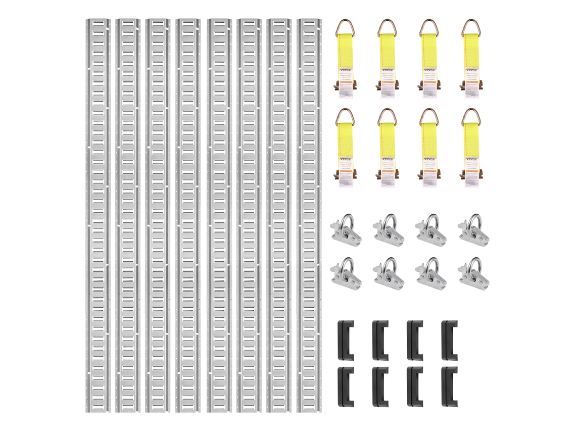 VEVOR E Track Tie Down Rail Kit E Track Rails 24PCS 5'