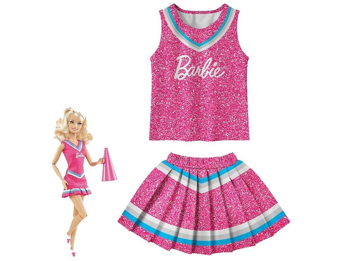 Disfraz De Animadora De Barbie Para Niñas De 3 A 10 Años Para Halloween. Conjunto De Blusa Y Falda Plisada. Regalo Ideal.