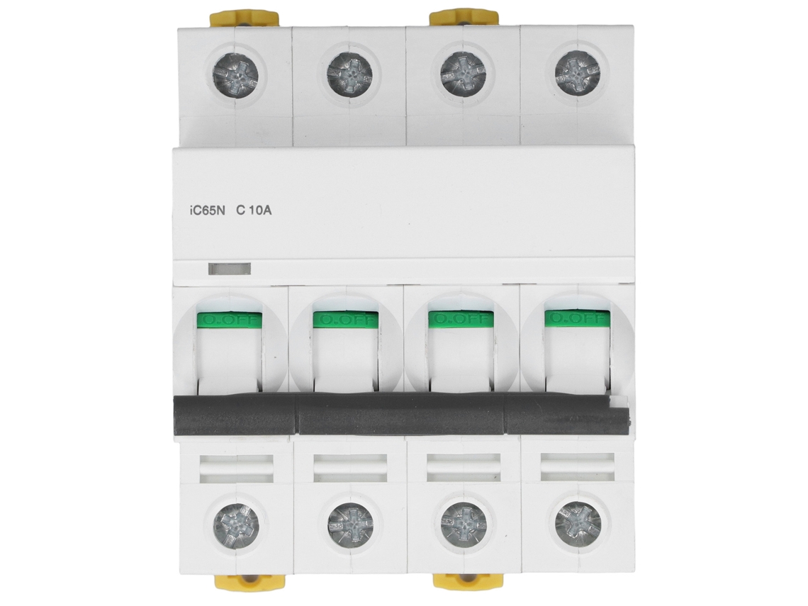 Disyuntor Miniatura 4p 10a 400v Baja Tensión 6000a Capacidad De Ruptura Montaje En Riel Din Pa66