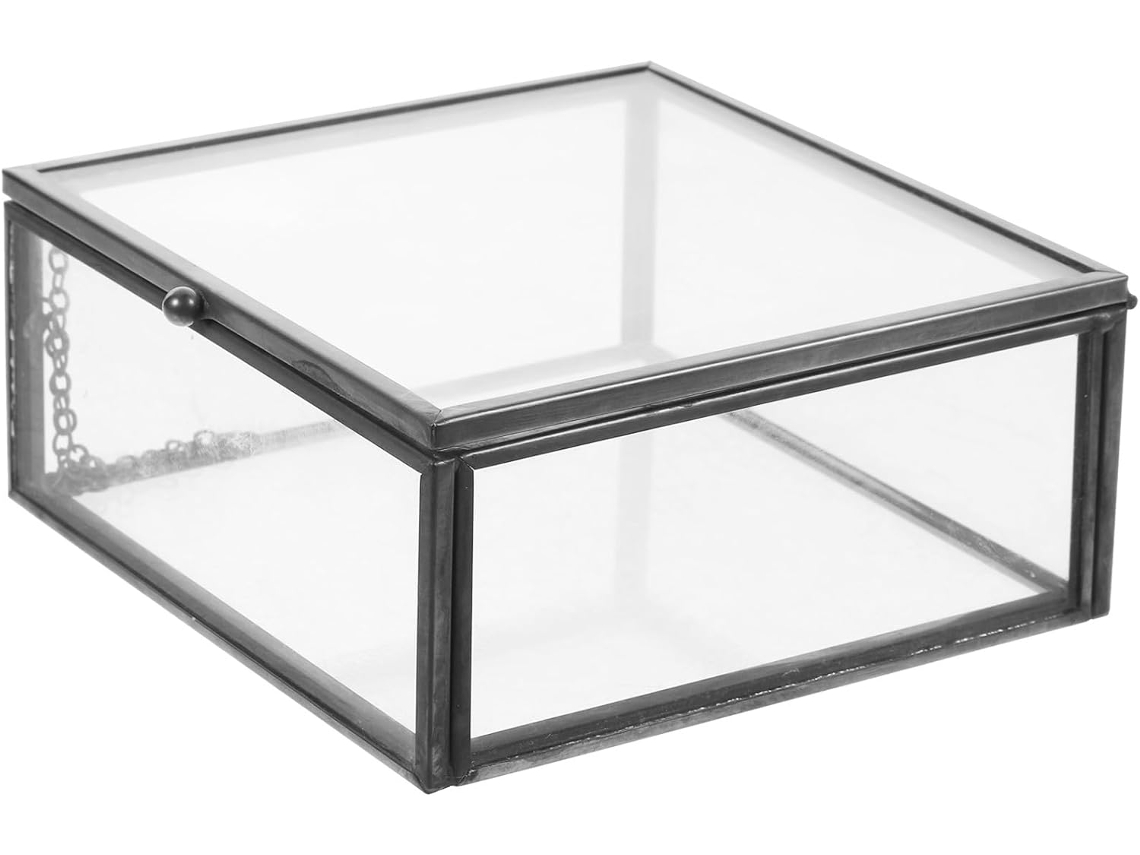 Organizador De Joyas De Vidrio Transparente Nuobesty Con Tapa, Caja Para Guardar Pulseras