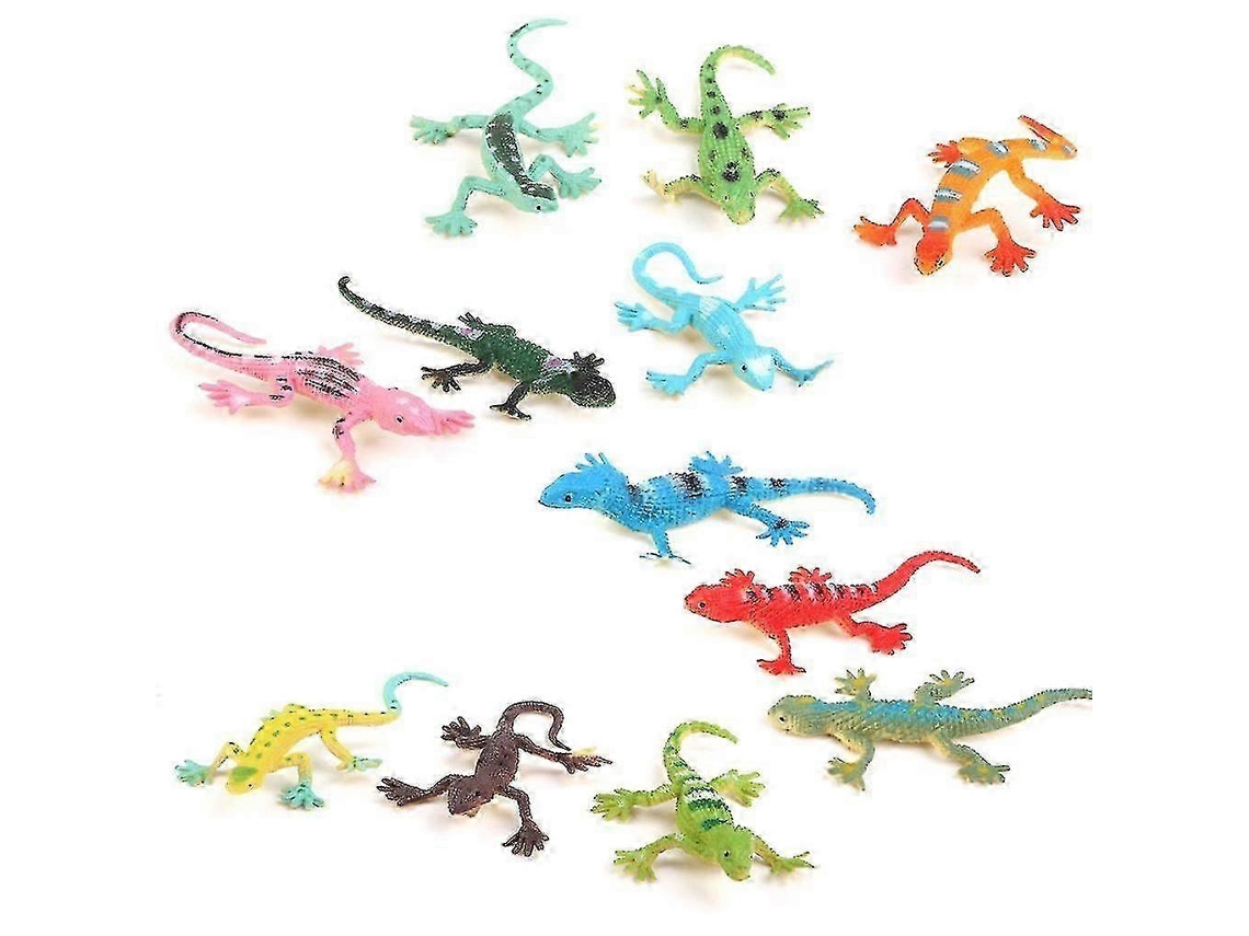 Miniaturas decorativas de plástico para niños, simulación de gecko y lagarto, paquete de 12 unidades, Rosewell