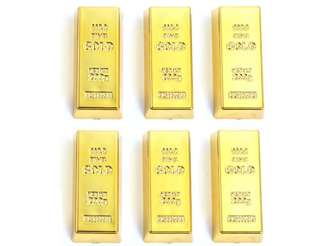Pack de 6 Lingotes de oro imitación