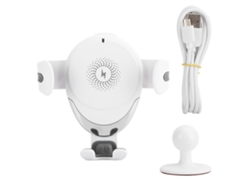 Cargador Inalámbrico Rápido De 10 W Con Soporte Para Coche Con Rotación De 360 Grados - Blanco