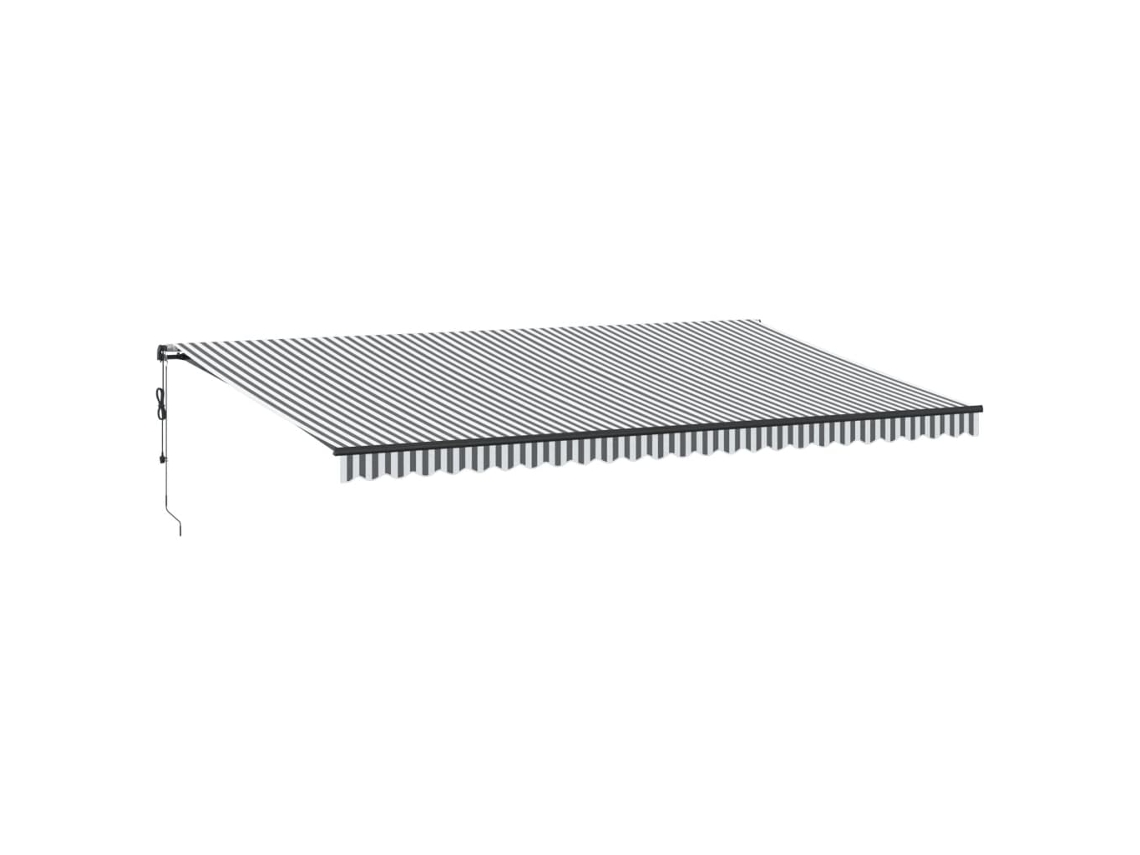 Maison Exclusive - Toldo Retráctil Automático Luz Led Antracita Blanco 600x350 Cm
