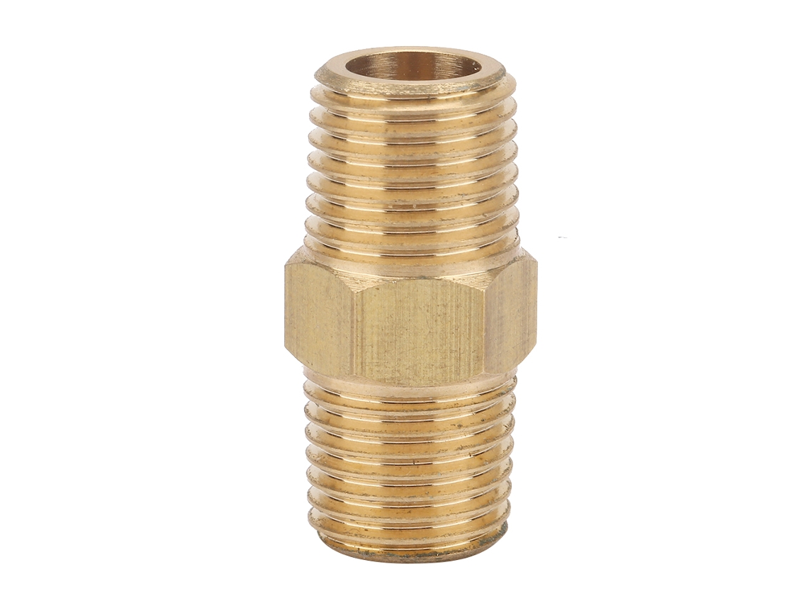 Adaptador De Latón Con Rosca Macho Hexagonal Npt De 60° (1/4 X 1/4)