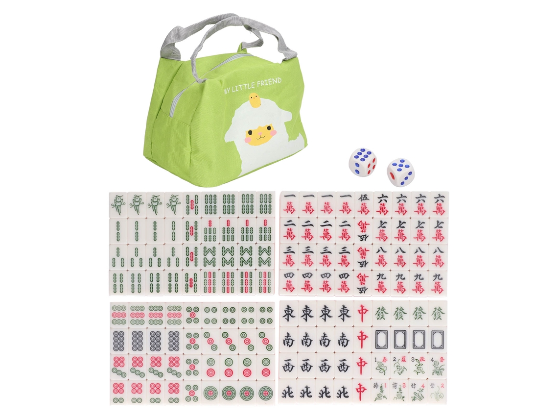 2026-juego De Mahjong Chino Tradicional Pequeño Con Patrones Claros, Juguete De Mahjong Rosa Para Hogar Y Dormitorio