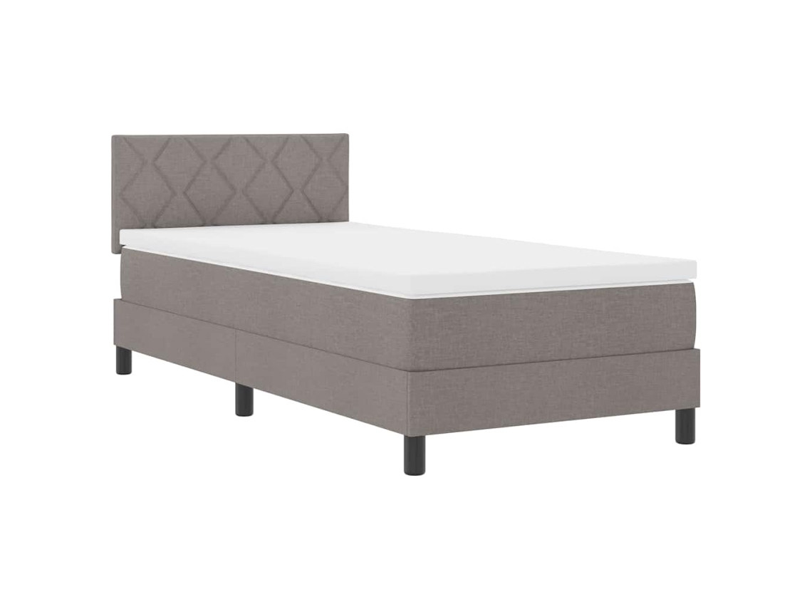 Maison Exclusive - Cama Tipo Box Spring Con Colchón Con Led Taupé 90 X 190 Cm Tela