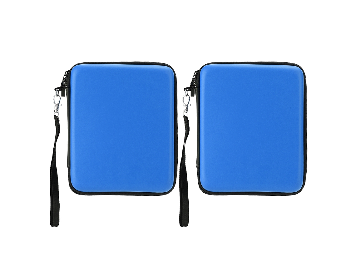 2pcs Estojo De Armazenamento Eva Duro Para 2ds Azul Portátil Protetor Anti-choque Anti-poeira Com Corda
