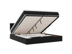Maison Exclusive - Estructura De Cama Otomana Con Colchones Cuero Sintético Negro