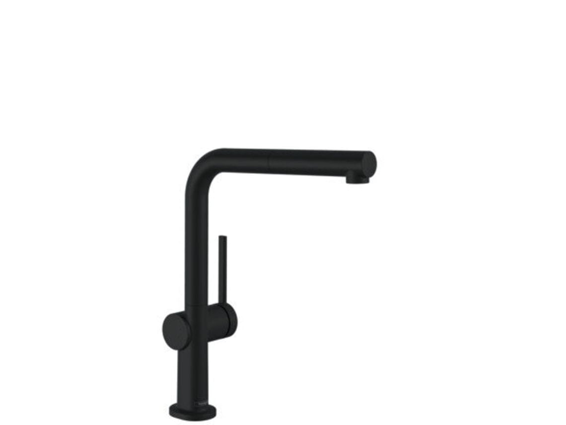 HANSGROHE Talis M54 monomando de cocina 270, caño extraíble, 1jet, sBox, Color: Negro Mate