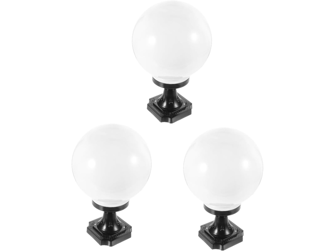 Lámpara Esférica De Acrílico Para Exteriores De 3 Piezas Con Pantalla Impermeable Para Montaje En Pared, Ideal Para Iluminación De Jardín.