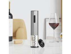 Abrelatas eléctrico recargable - Fabricado en acero inoxidable transparente, con cable de datos USB.