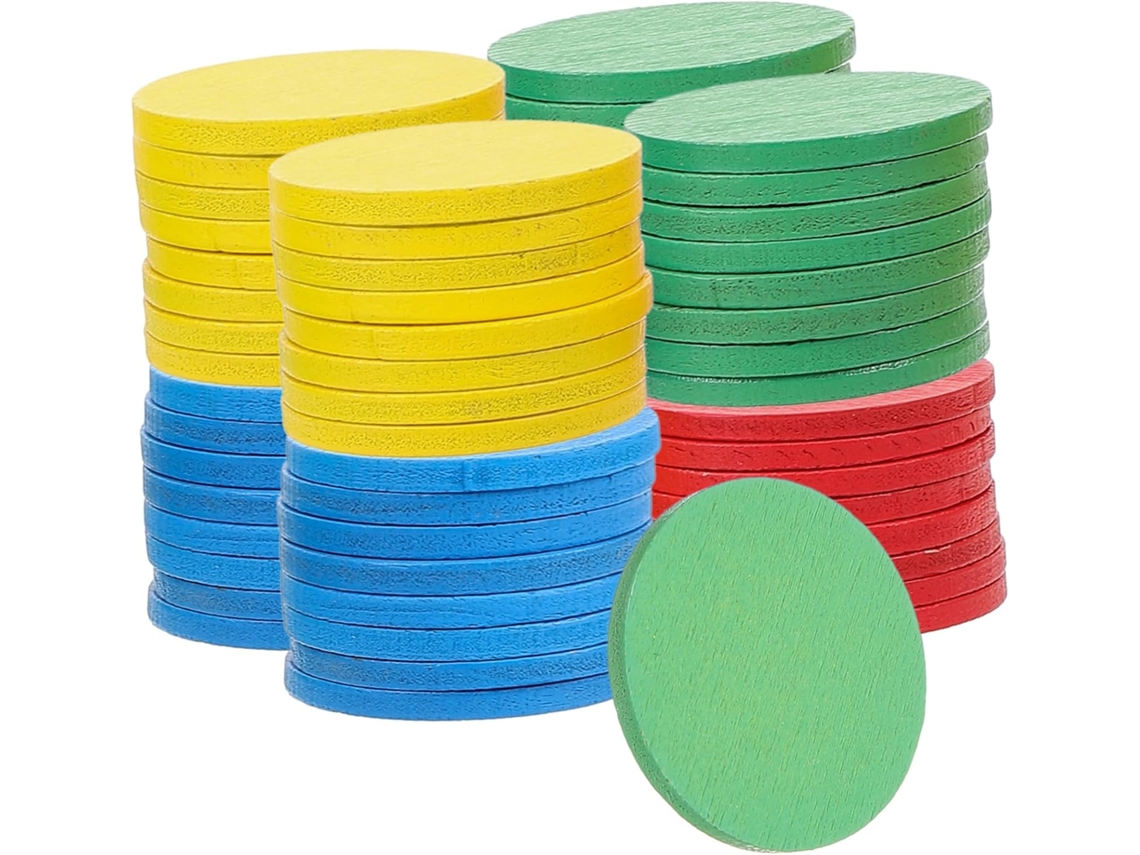 Fichas De Madera Coloridas Para Aprender A Contar, 128 Piezas, Redondas, Ligeras, Educativas, Para Niños Y Niñas.