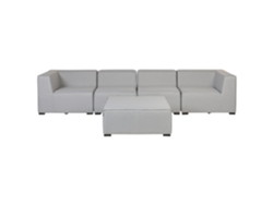 Sofá 4 plazas modular gris claro/negro con reposapiés BELIANI Arezzo