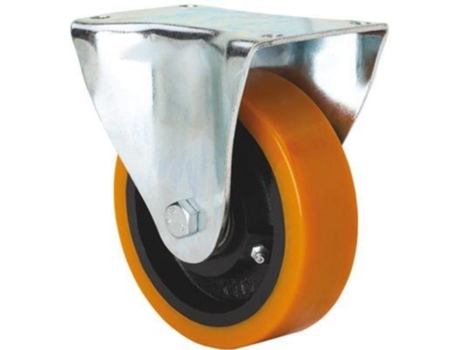 Rueda fija 17-61-100-hub hierro-poliur.naranja eje bolas ALEX