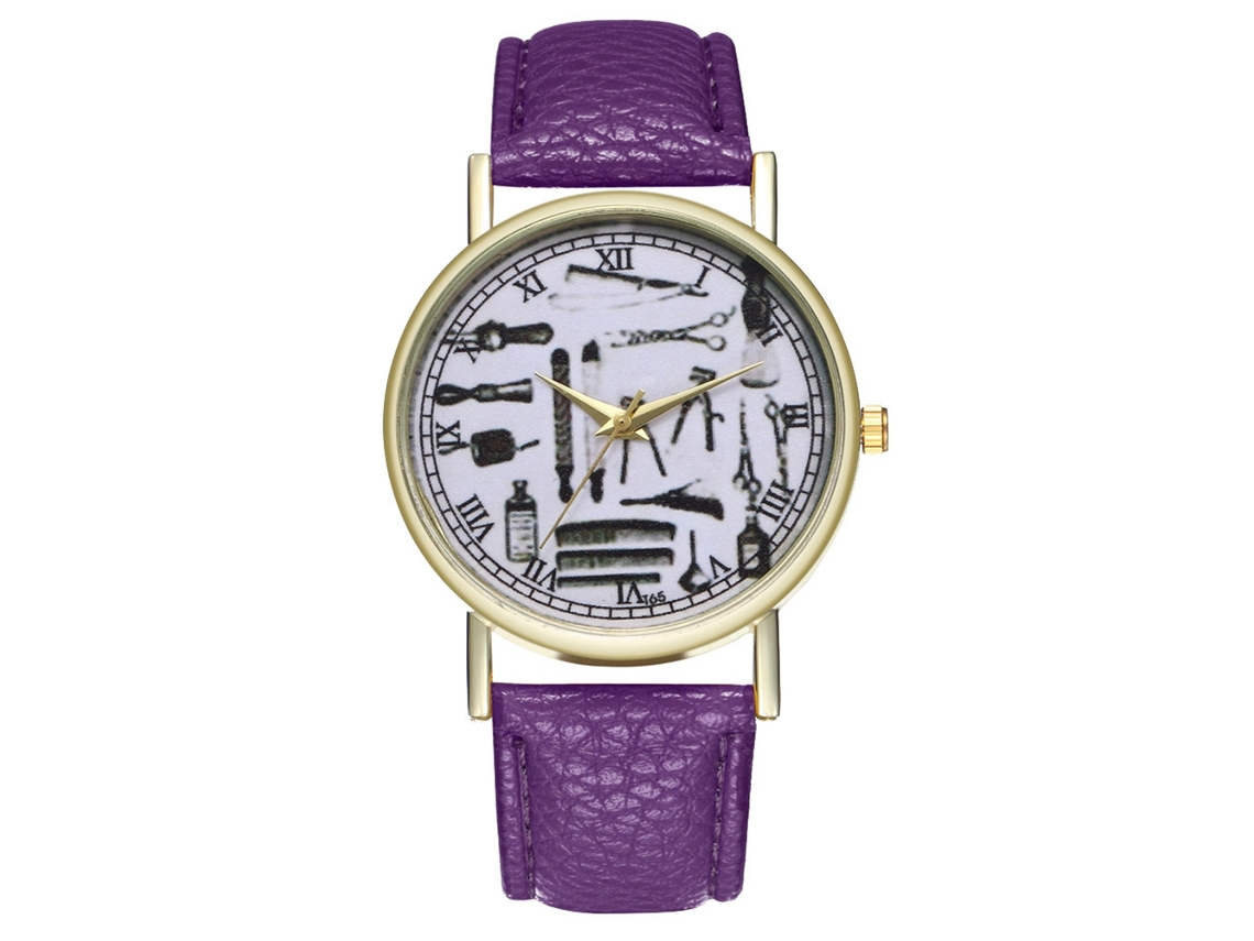 Reloj De Pulsera Unisex Zhoulianfa De Piel Sintética Con Números Romanos Y Movimiento De Cuarzo Morado.