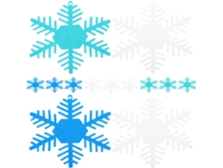 Juego de 30 adornos de fieltro con forma de copo de nieve, con agujeros para una fácil colocación, ligeros, ideales para decoraciones navideñas, de nieve y de Año Nuevo - GOKOCO