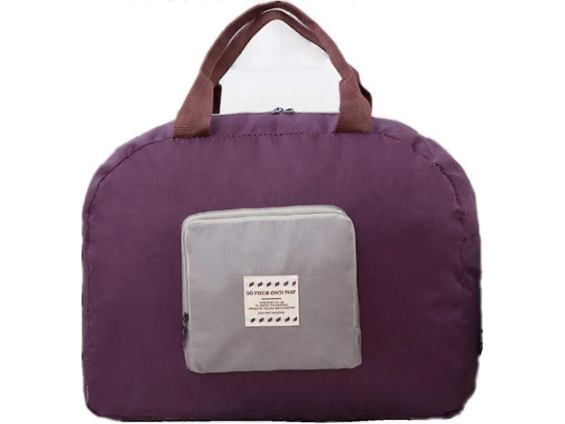 1 unidad de bolsa de viaje plegable, ligera, para equipaje, bolsa de transporte, bolsa de almacenamiento impermeable GOKOCO (morada)