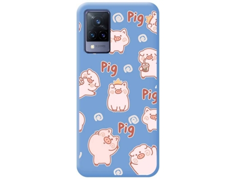 Carcasa Vivo V21 5G TUMUNDOSMARTPHONE Cerdos Azul