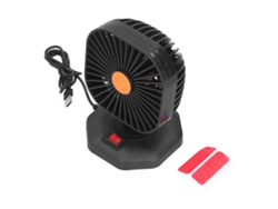Ventilador USB para coche, rotación de 360°, ABS, 5V 2A