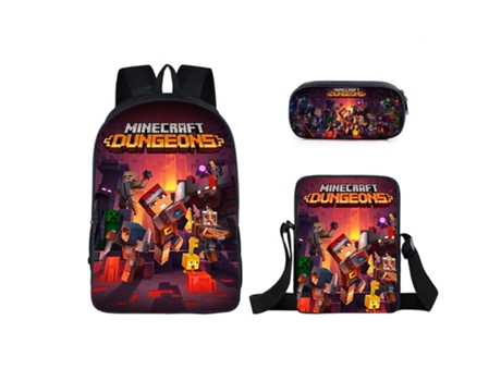 KOHREE Mochila escolar para estudiantes de Minecraft, juego de tres piezas
