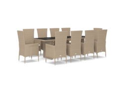 Maison Exclusive - Set Comedor De Jardín 11 Pzas Con Cojines Ratán Sintético Beige