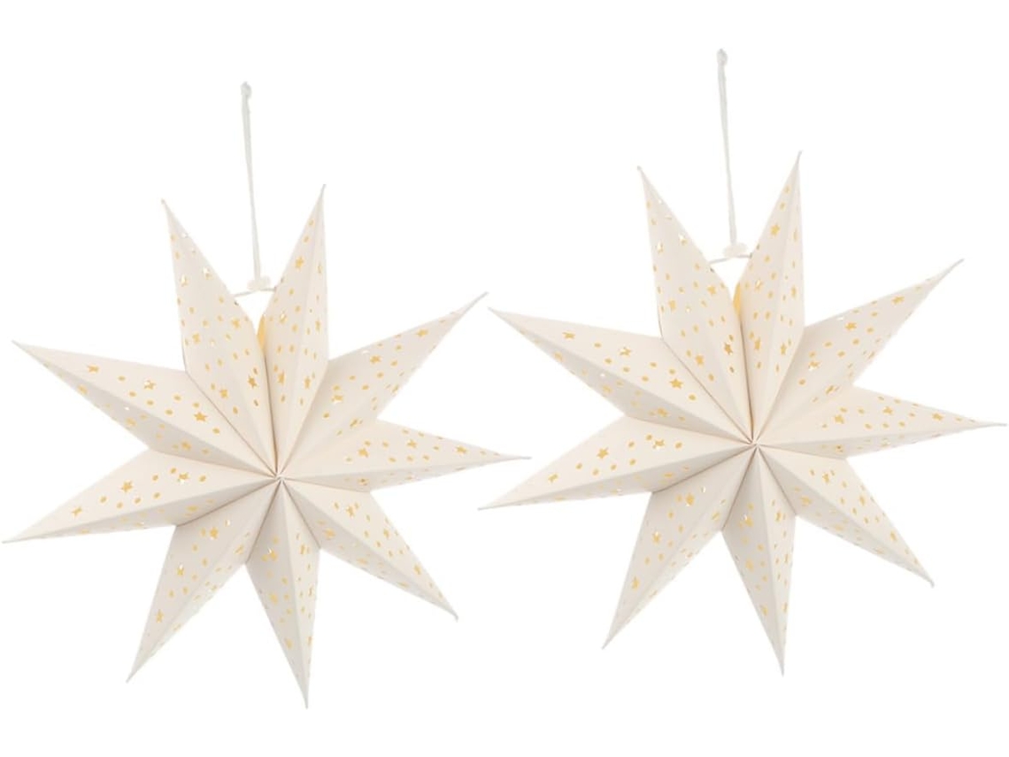 1 Juego De Pantallas De Lámparas De Papel Decorativas, Faroles Blancos Estrellados Para Navidad, Fácil Instalación Y