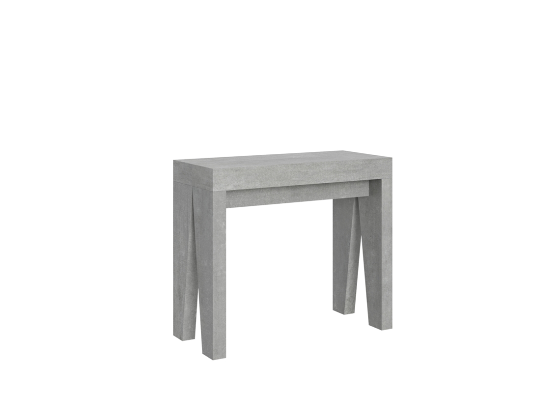 Consolas Naxy Small Extensible hasta 196 cm ITAMOBY (90 x 40 x 77 cm - Paneles de Melamina - Cemento)