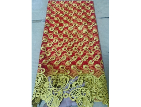 Elegante Encaje De Tela De Tul De Diseñador Cosido Para Boda (D - 5 Yardas)
