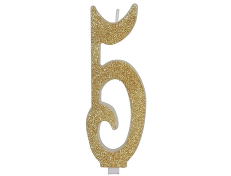 Vela GUIRCA Dorado Esmerilado Número 5, 12,5 cm