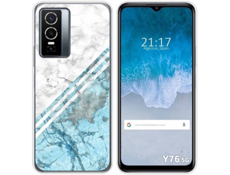 Carcasa para Vivo Y76 5G TUMUNDOSMARTPHONE Dibujos Mármol 02 Multicolor