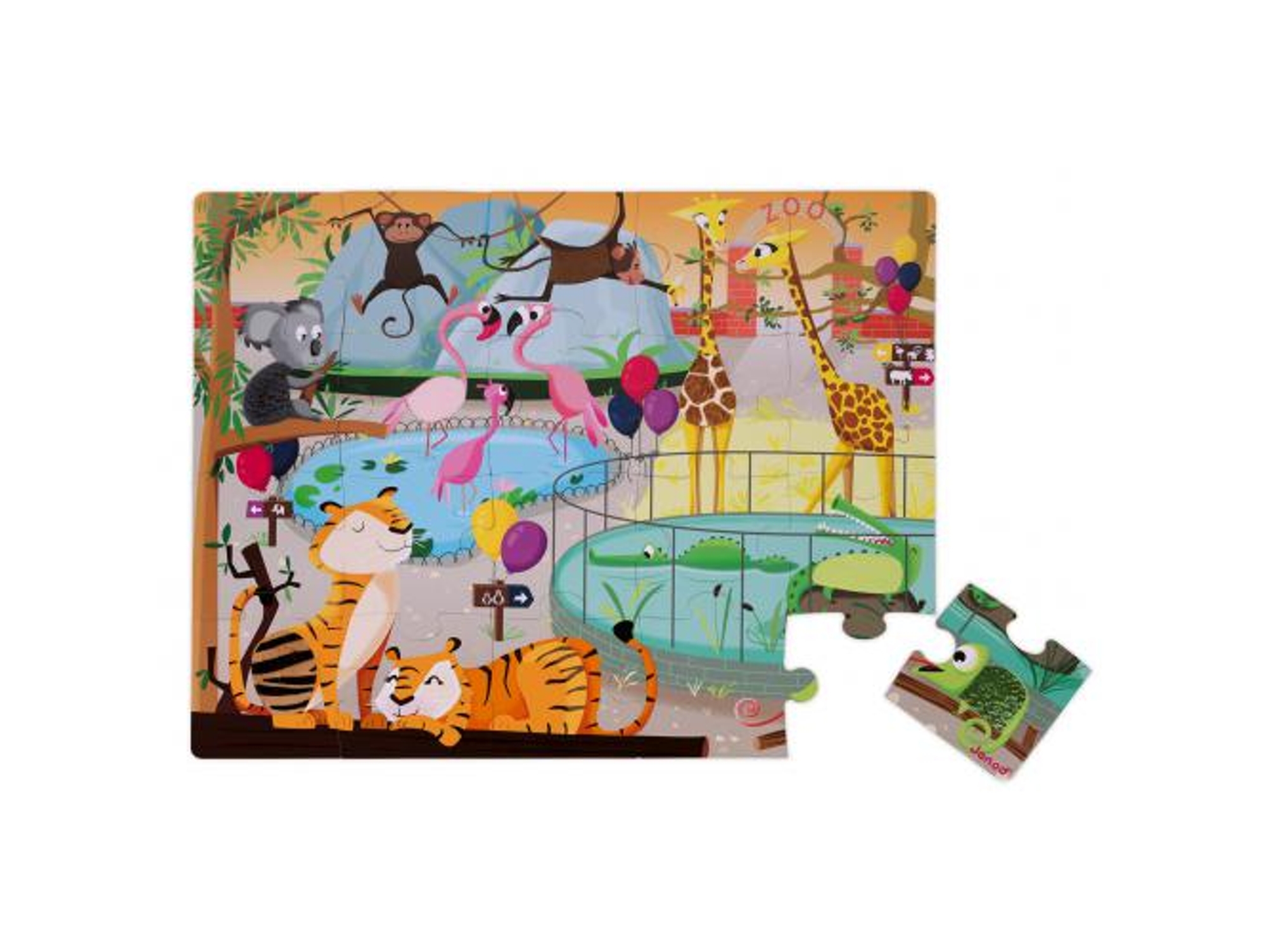 Puzzle Táctil JANOD Um Dia no Zoo (20 Piezas)
