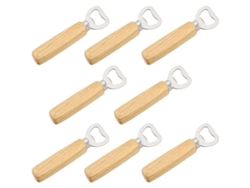 Abrebotellas De Cerveza Con Mango De Madera, 8 Piezas, Acero Inoxidable, Diseño Ergonómico