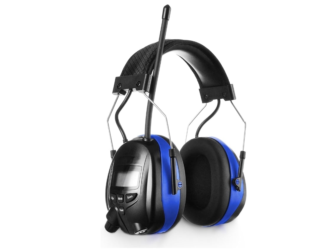Auriculares de radio Bluetooth con reducción de ruido y pantalla digital, adecuados para Walkman Blue Chennnls