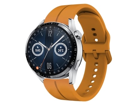 Correa de reloj inteligente para Huawei Watch GT3 46 mm 22 mm Bucle de silicona (amarillo ámbar)