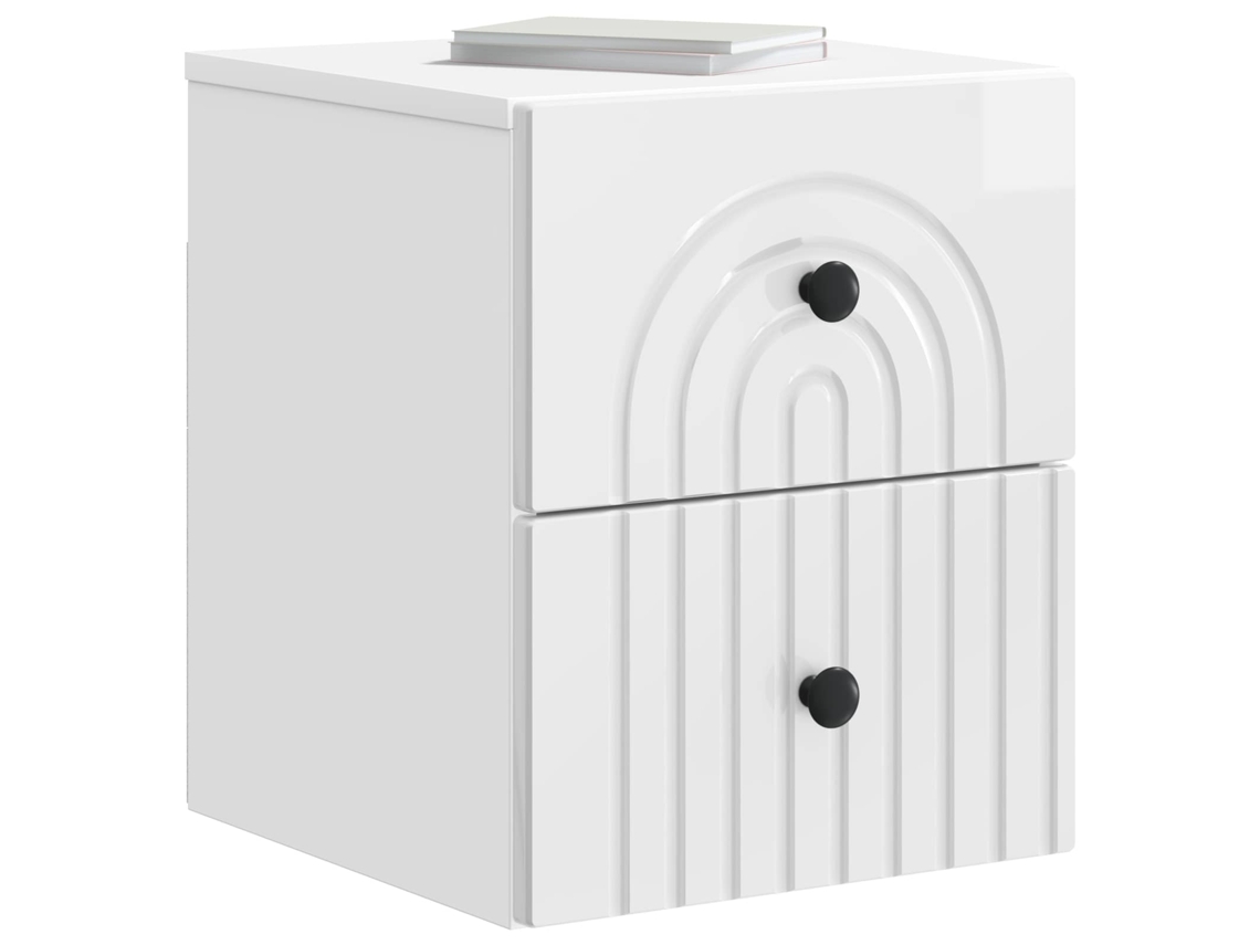 Maison Exclusive - Mesita De Noche De Pared 2 Pcs Brillante 33 X 34,5 X 40 Cm