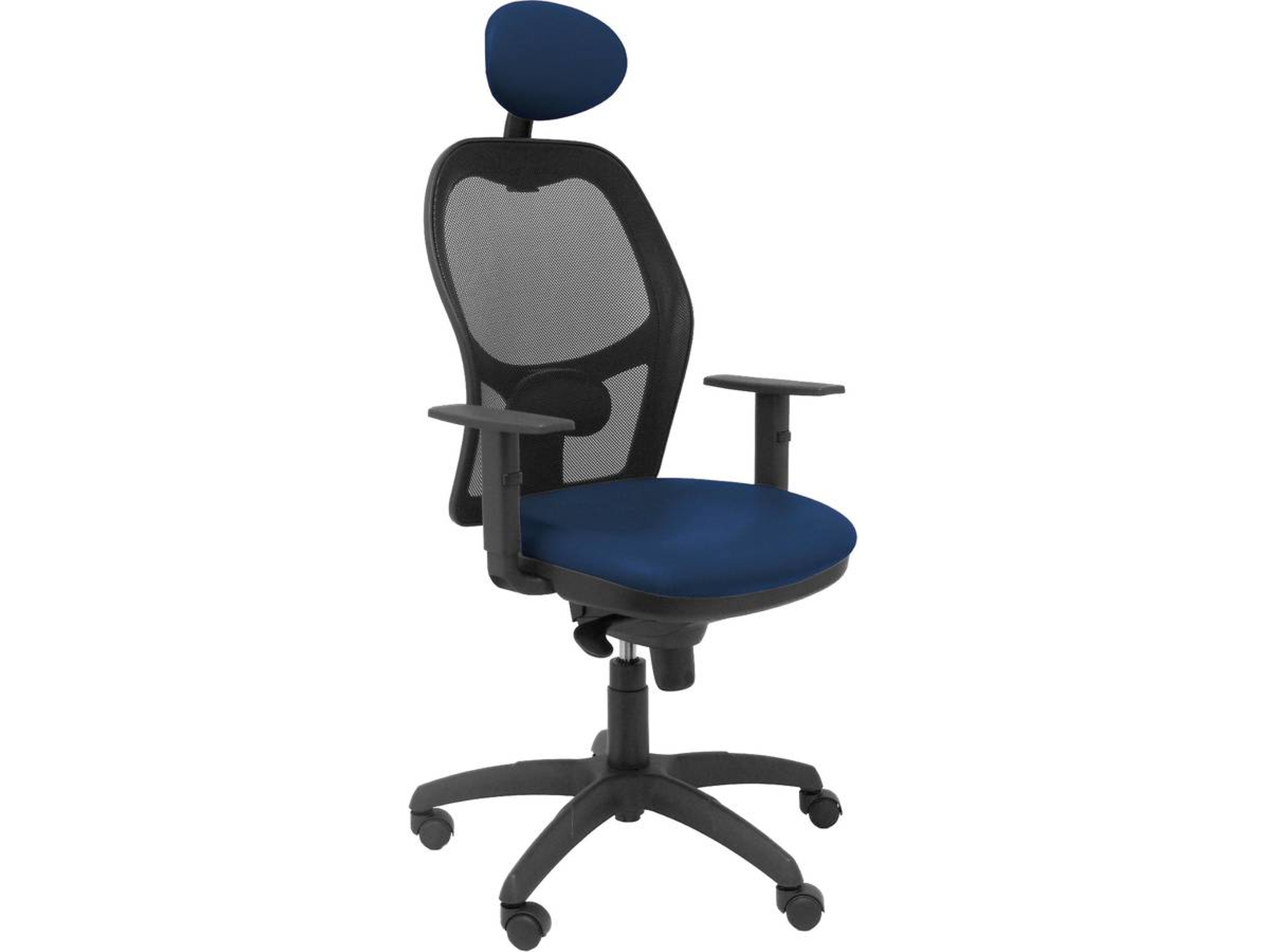 Silla de Escritorio Ejecutiva PIQUERAS Y CRESPO Jorquera Azul Marino y Negro (Cabecero fijo - Malla y Similpiel)