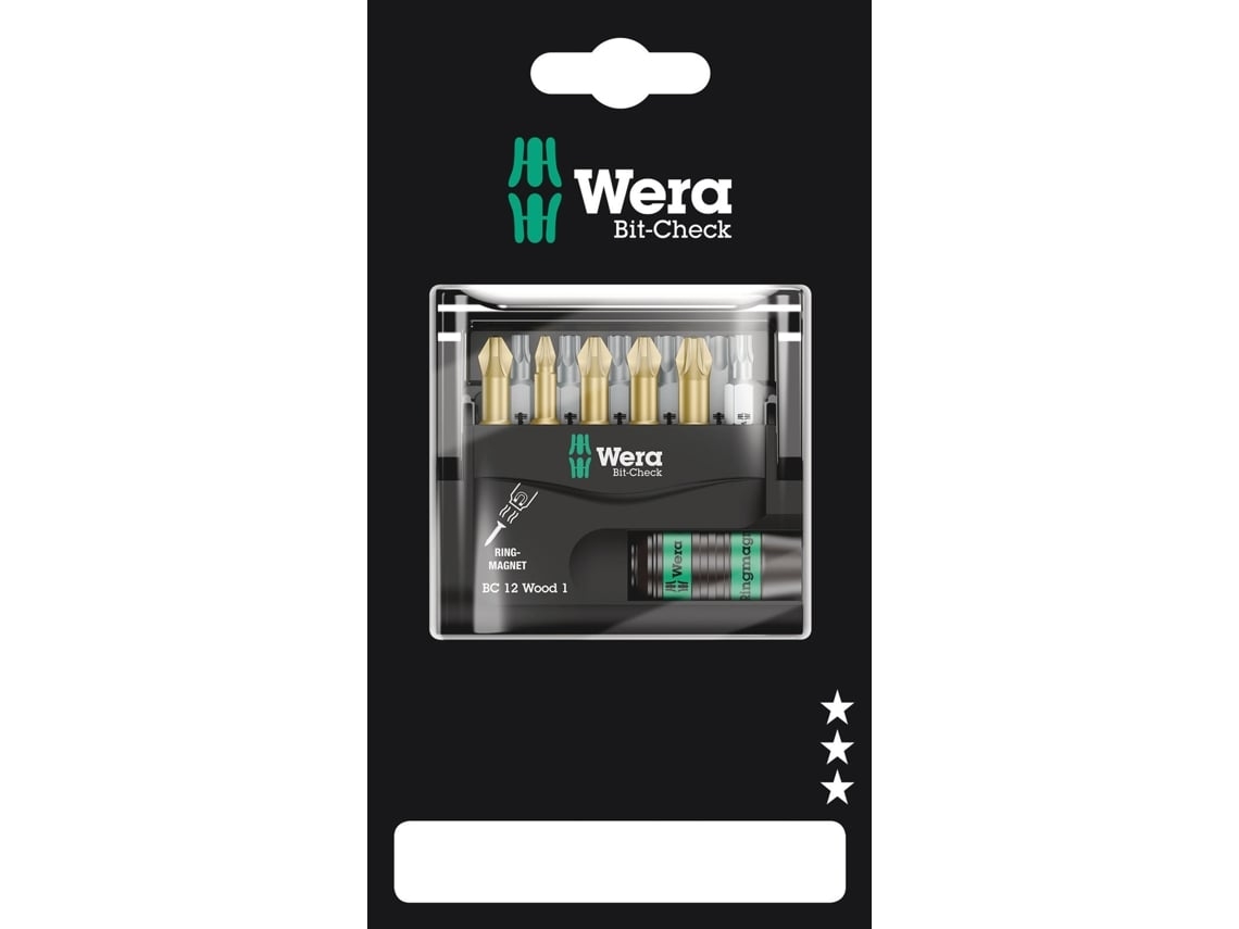 Estuches de puntas Bit-Check 12 Wood 1 SB WERA 05136390001