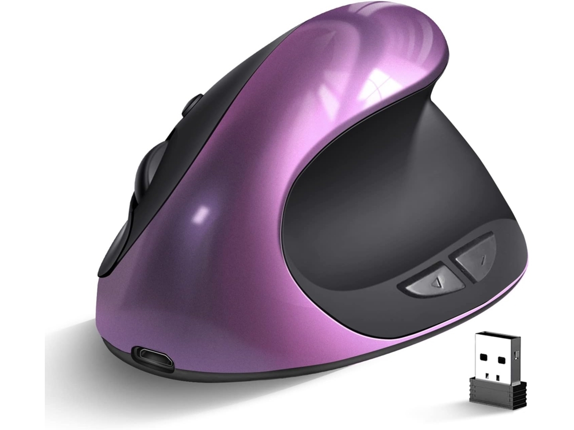 Ratón Ergonómico Inalámbrico Vertical Ratón Derecho Morado Saisiyiky