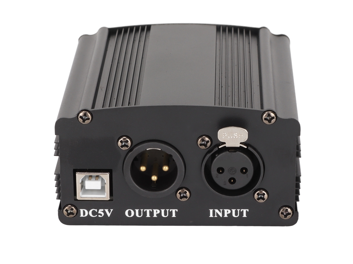 Fuente De Alimentación Fantasma De 48 V, 1 Canal Para Micrófono De Condensador Con Cable Xlr De 3 Pines Y Usb.