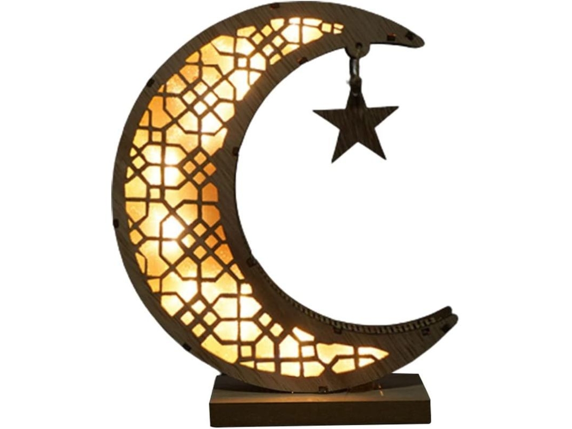 2026-27632-lámpara De Ramadán De Madera 3d Con Luces Led Luna Estrella Artesanal Decoración Navideña