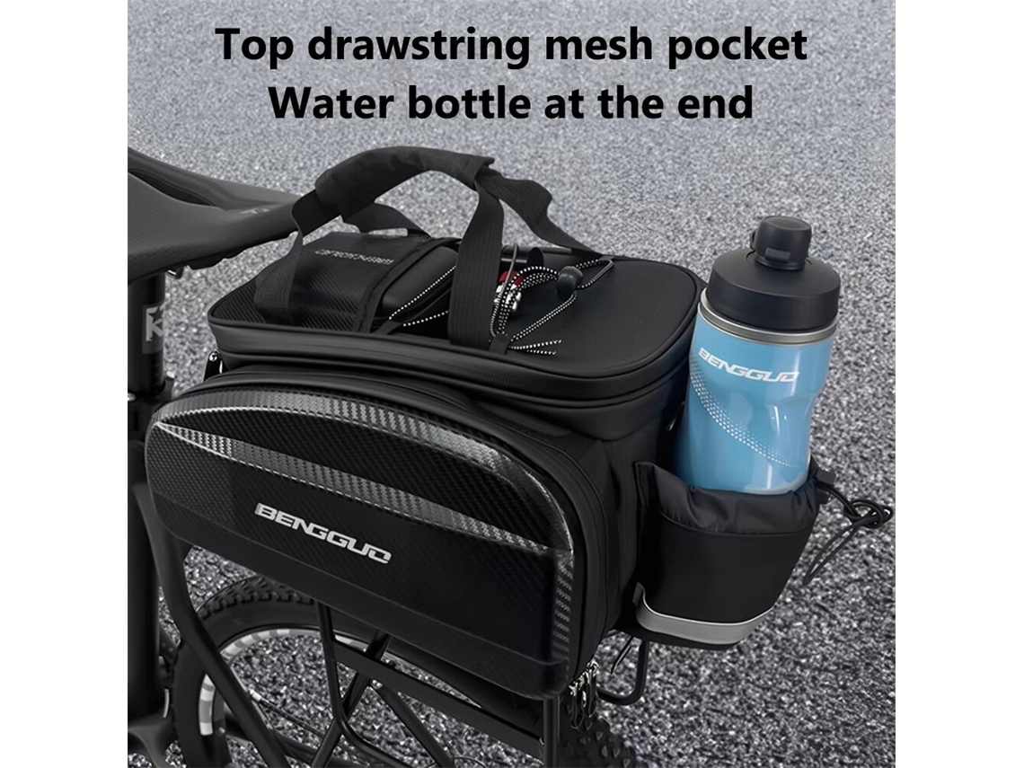 Preta Bengguo Bolsa Bicicleta Rígida Eva 17-30l Refletor Alça Ombro Multifuncional Impermeável Quadro Selim