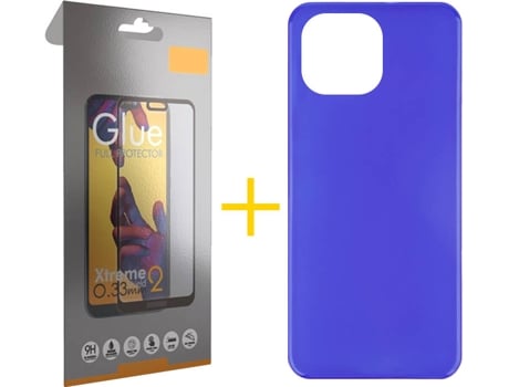 Kit Funda + Protector de Pantalla Apple iPhone 13 Pro SKYHE Liso Azul