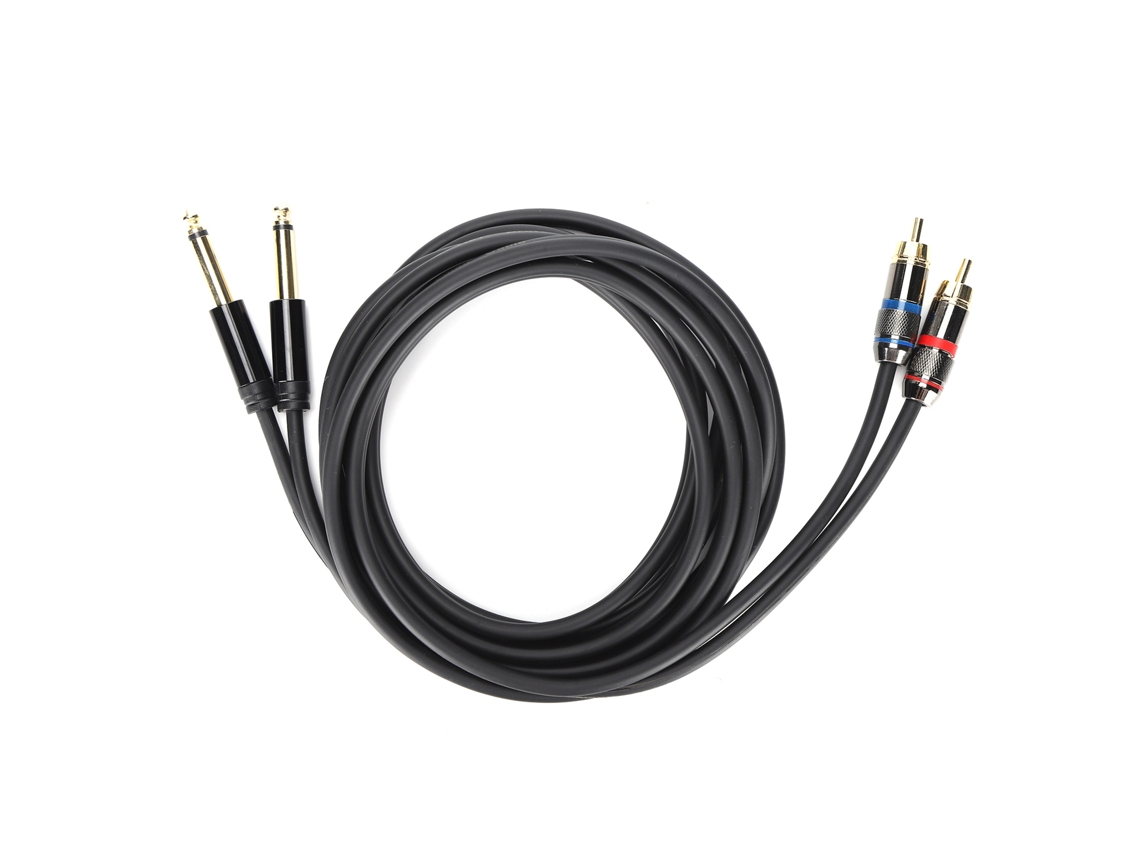 Cable De Audio Doble Jorindo De 6,35 Mm Macho A Doble Rca Macho Jd6094-3m 22awg De Cobre Libre De Oxígeno