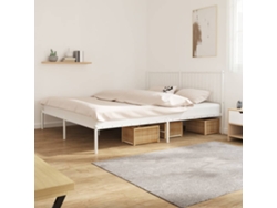 Marco de Cama con Cabecero Metal Blanco (193x203cm)