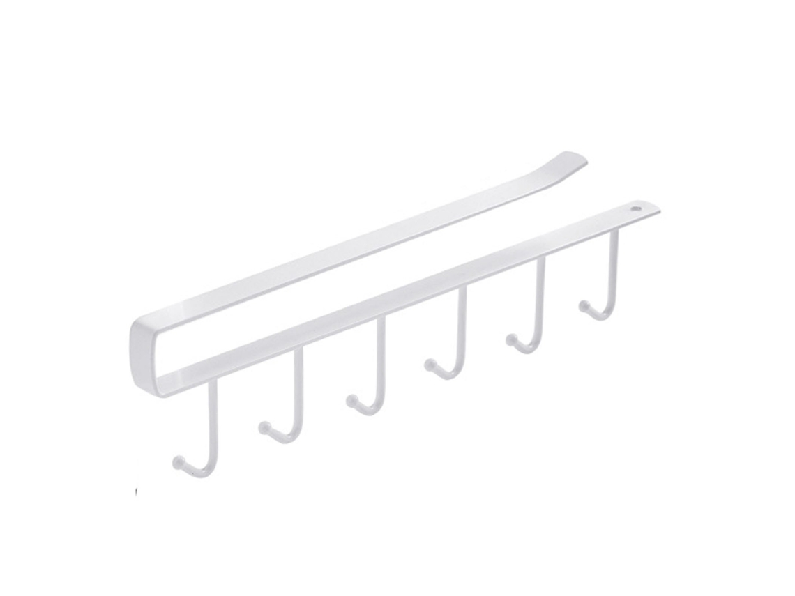 Gancho para armario de hierro resistente a la oxidación, diseño grueso blanco