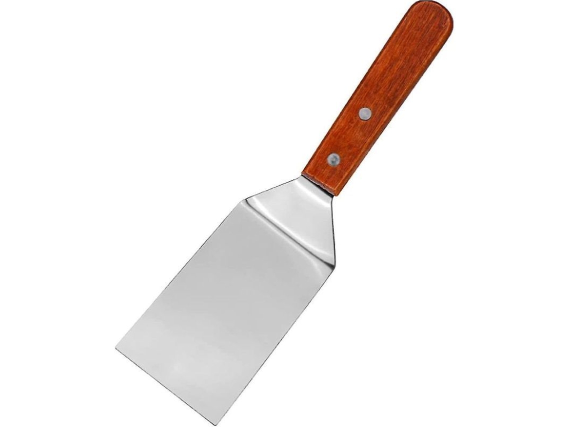 Espátula De Acero Inoxidable Con Mango De Madera Para Barbacoa, Teppanyaki Y Cocina Al Aire Libre Rlv
